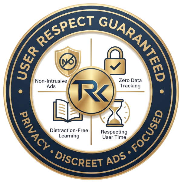 User Respect Guaranteed: non-intrusive ads, zero data tracking, distraction-free, respects your time