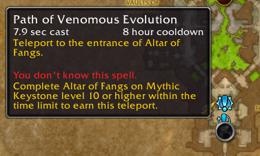 Tooltip for a teleport the player doesn't have, with a hint on how to get it