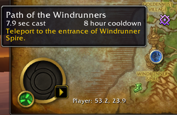 Tooltip for a teleport the player has